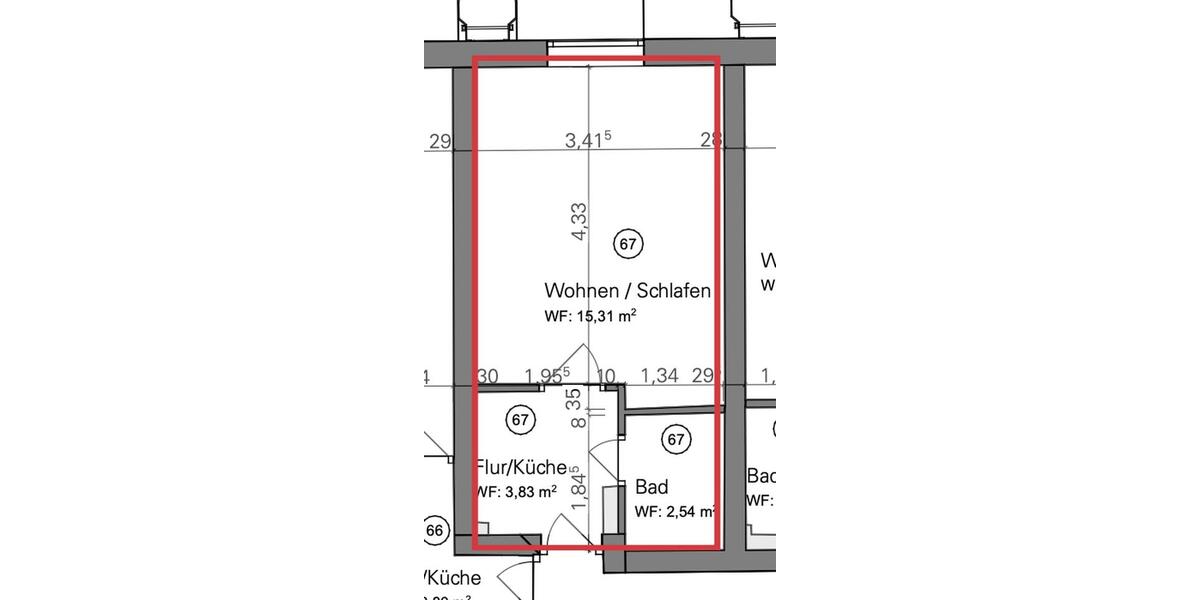 Etagenwohnung München Au-Haidhausen - 1 Zimmer, 22 m&sup2;, 1.050&euro; | Angebot:26602968