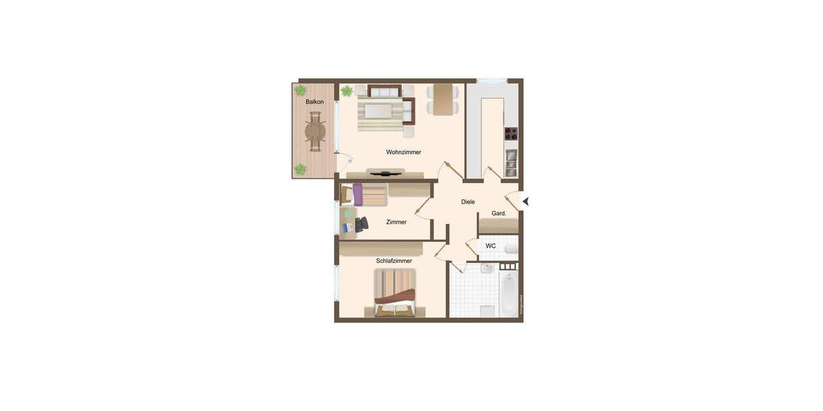 Etagenwohnung Haar - 2 Zimmer, 74 m&sup2;, 423.000&euro; | Angebot:25747845