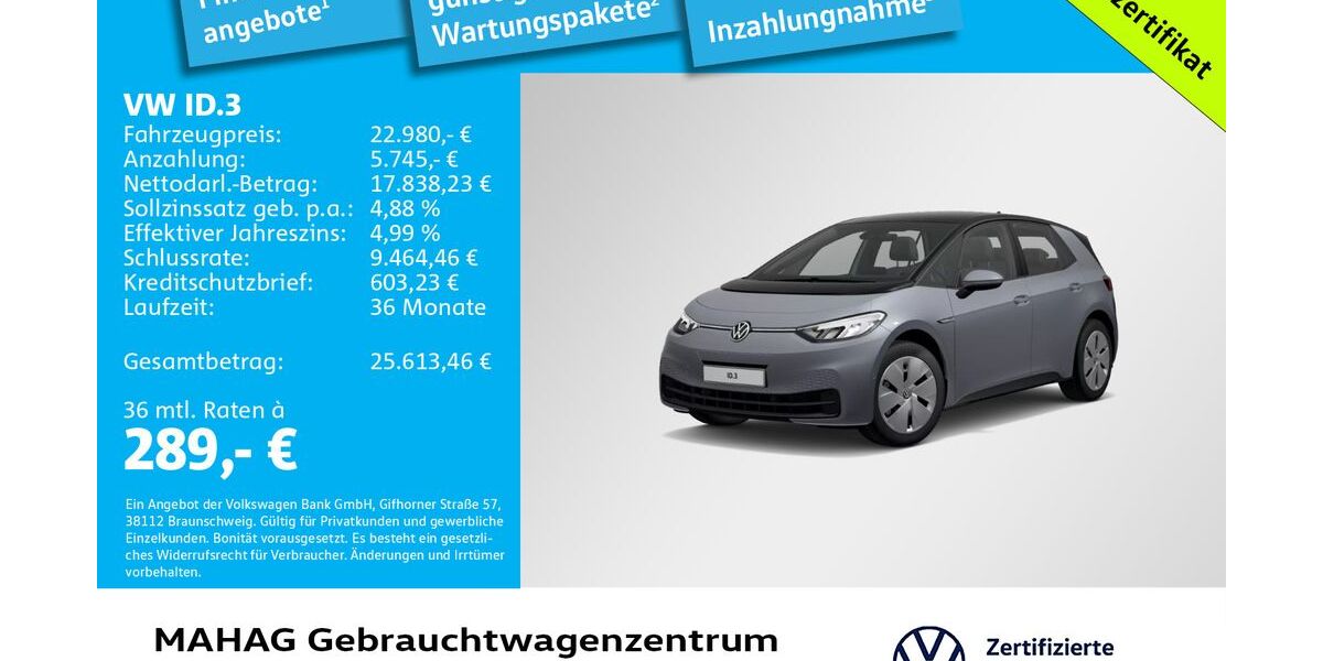 VW ID.3 30.904 km 22.980 &euro; München 80935