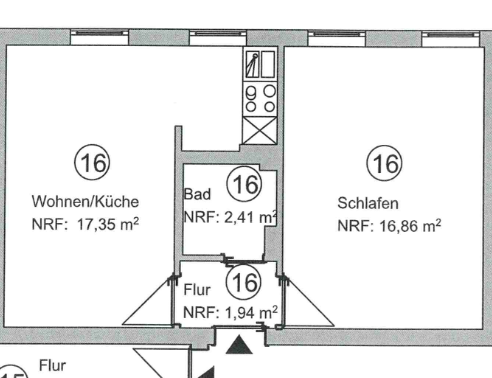 Etagenwohnung München Schwabing-Freimann - 2 Zimmer, 39 m&sup2;, 1.800&euro; | Angebot:25229340