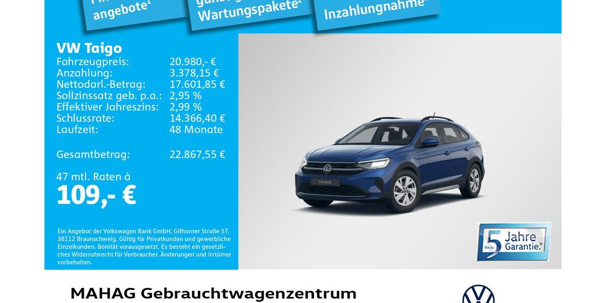 VW Taigo 9.495 km 18.594 &euro; München 80935