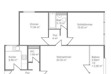 Von Privat 3-Zimmerwohnung in Unterhaching 3 zimmer
