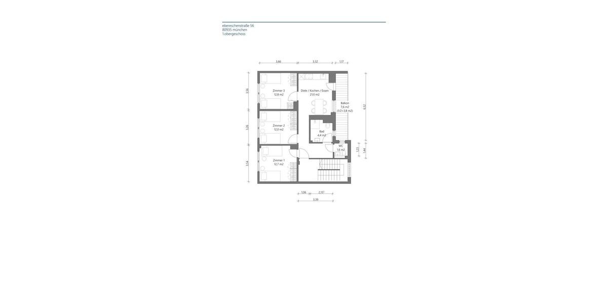 Etagenwohnung München Feldmoching-Hasenbergl - 3 Zimmer, 69 m&sup2;, 2.100&euro; | Angebot:26296564