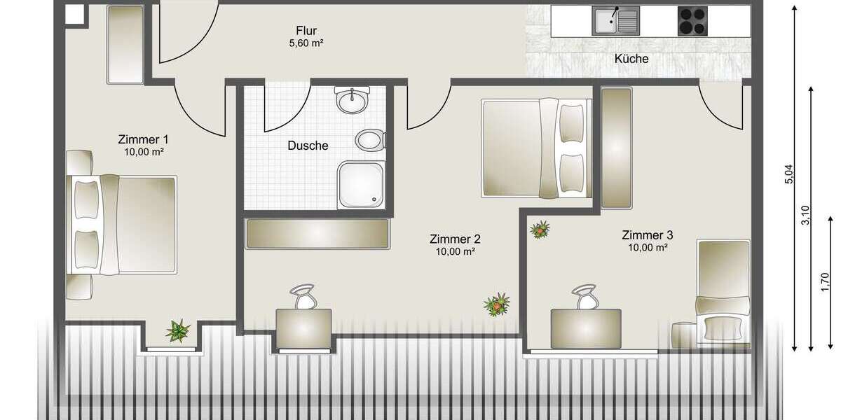 Wohnen auf Zeit in München 800 € zimmer