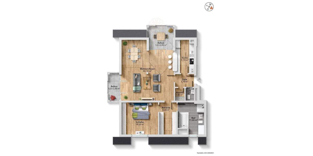 Etagenwohnung Unterhaching - 2 Zimmer, 93 m&sup2;, 1.750&euro; | Angebot:25688734