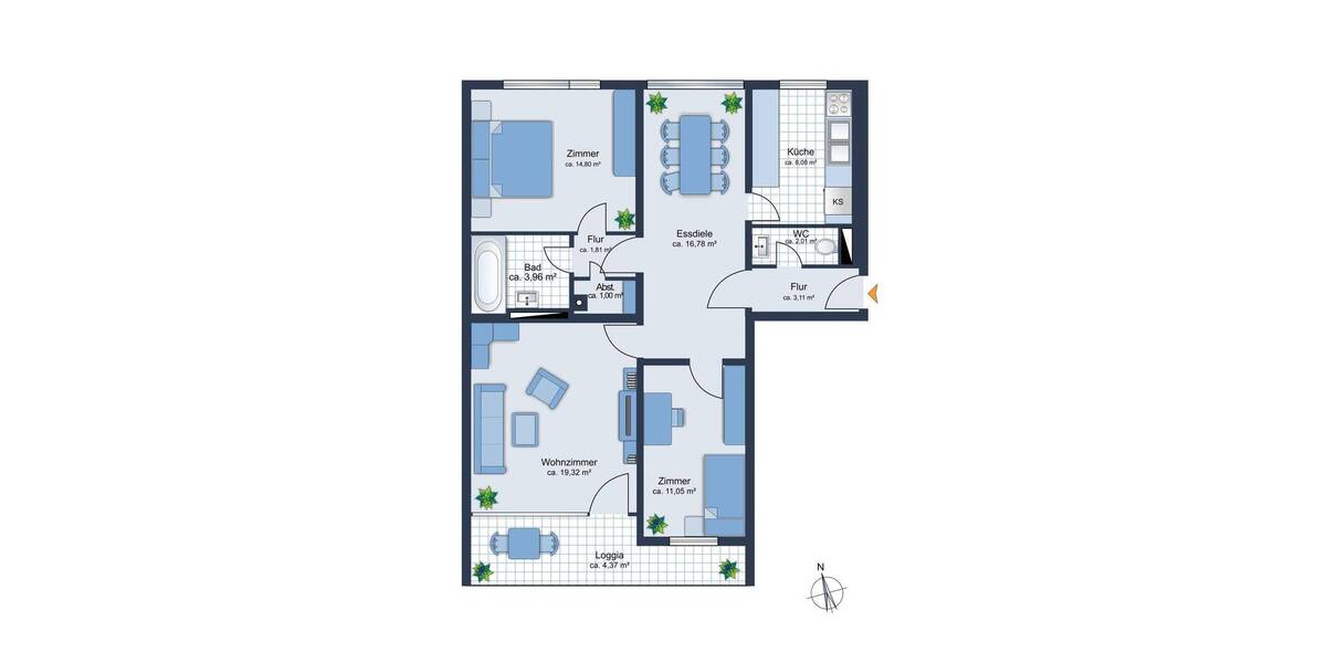 Etagenwohnung Unterföhring - 3 Zimmer, 86 m&sup2;, 720.000&euro; | Angebot:26885920