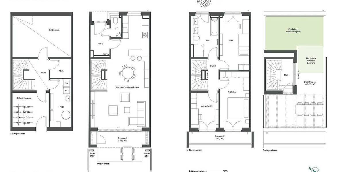 Reihenmittelhaus Kirchheim b. München Kirchheim - 4 Zimmer, 130 m&sup2;, 1.160.000&euro; | Angebot:25661976