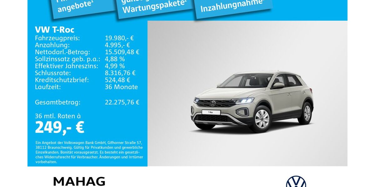 VW T-Roc 41.125 km 19.980 &euro; Ottobrunn 85521