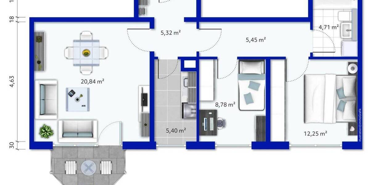 Etagenwohnung München Sendling-Westpark - 3 Zimmer, 67 m&sup2;, 528.000&euro; | Angebot:26868751