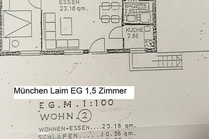 bezugsfrei! 1,5 Zi EG München Laim gut geschnitten + Einbauküche 1.5 zimmer