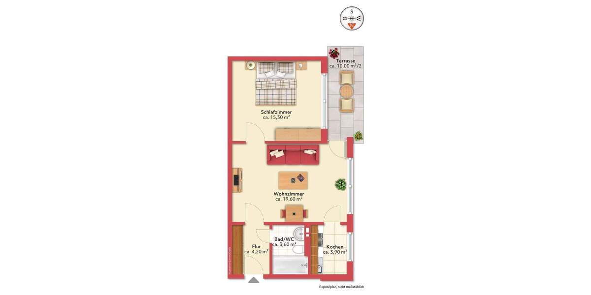 Etagenwohnung München Aubing Aubing-Lochhausen-Langwied - 2 Zimmer, 52 m&sup2;, 333.000&euro; | Angebot:25746804
