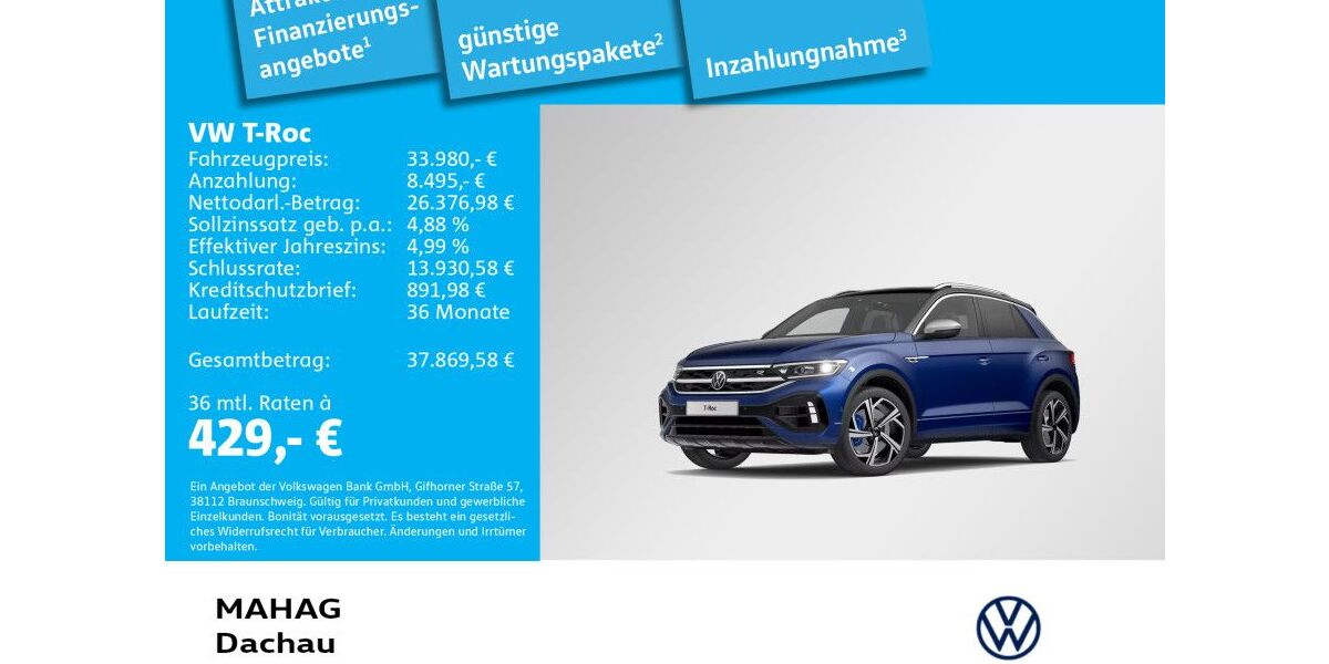 VW T-Roc 28.644 km 33.980 &euro; Dachau 85221