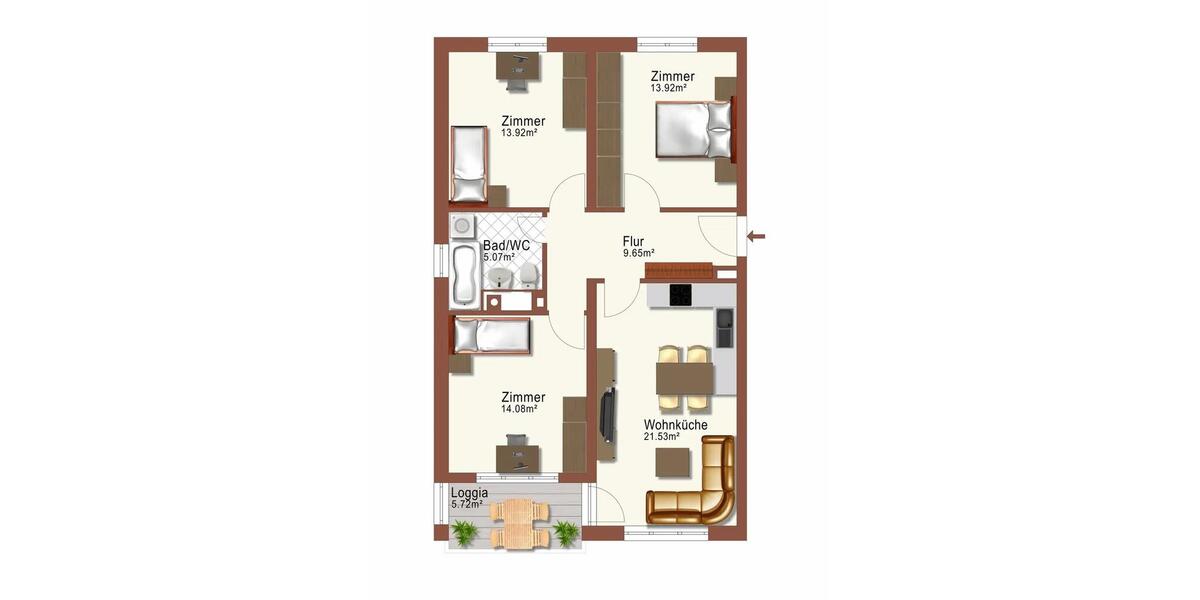 Erdgeschoßwohnung Starnberg - 4 Zimmer, 78 m&sup2;, 420.000&euro; | Angebot:26084578
