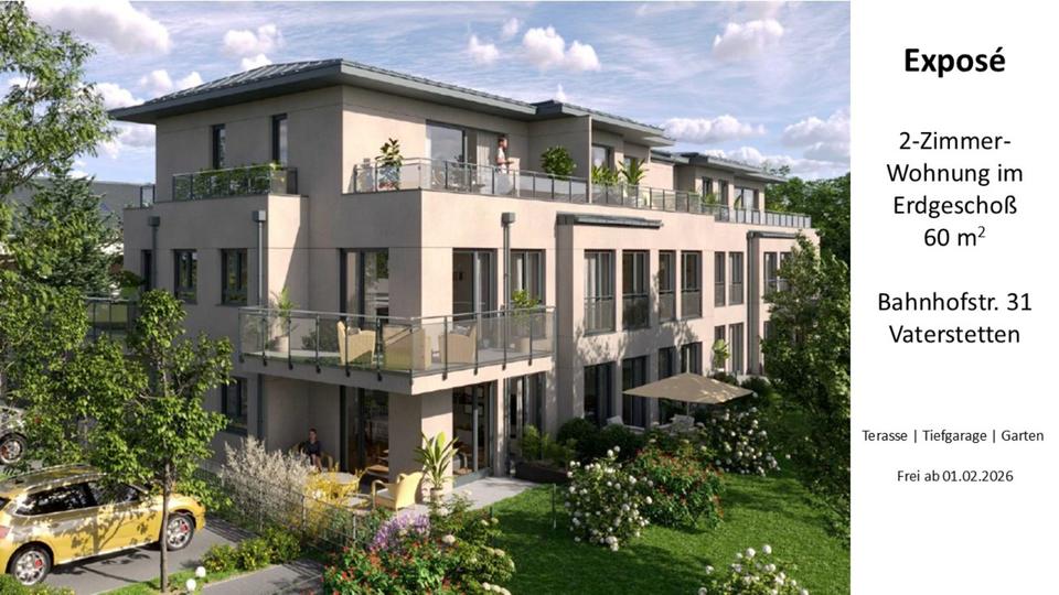 2-Zimmer-Neubauwohnung mit TG in Vaterstetten und S-Bahn ums Eck 2 zimmer