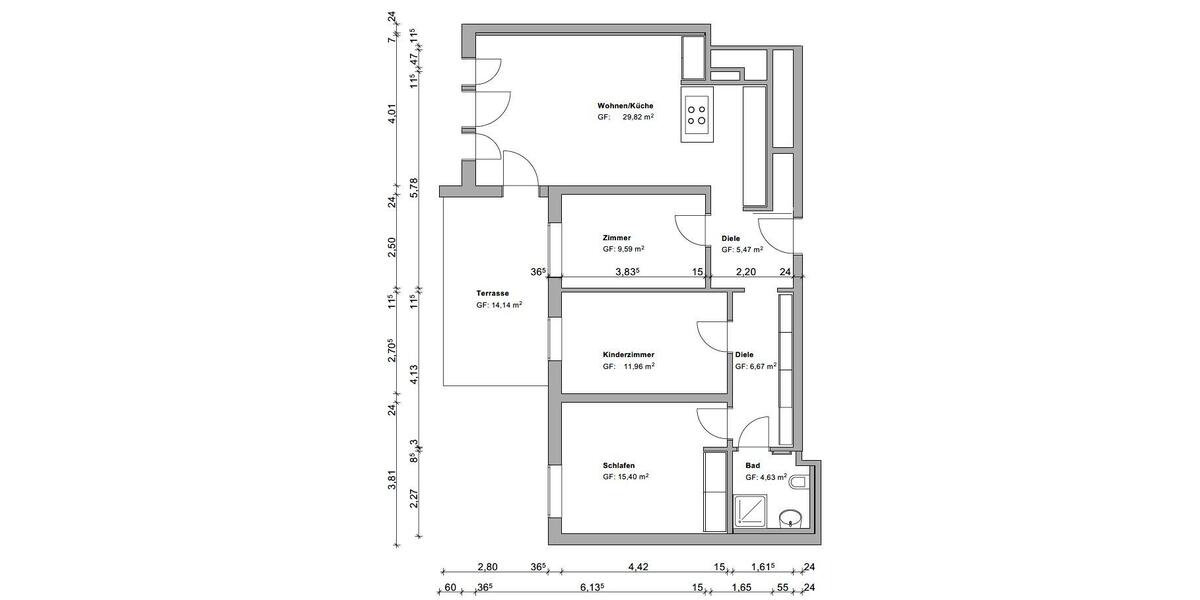 Etagenwohnung München Thalkirchen-Obersendling-Forstenried-Fürstenried-S - 4 Zimmer, 91 m&sup2;, 595.000&euro; | Angebot:26296599