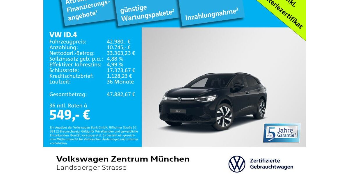 VW ID.4 7.312 km 42.980 &euro; München 80687