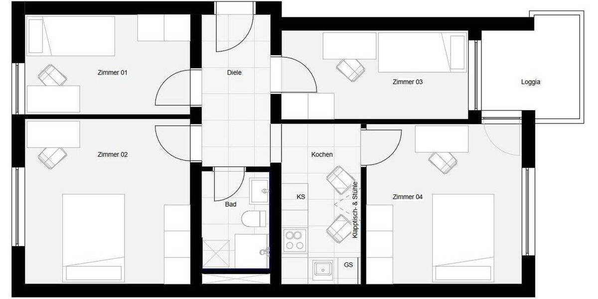Etagenwohnung München Thalk.Obersendl.-Forsten-Fürstenr.-Solln - 4 Zimmer, 63 m&sup2;, 565.000&euro; | Angebot:26318902