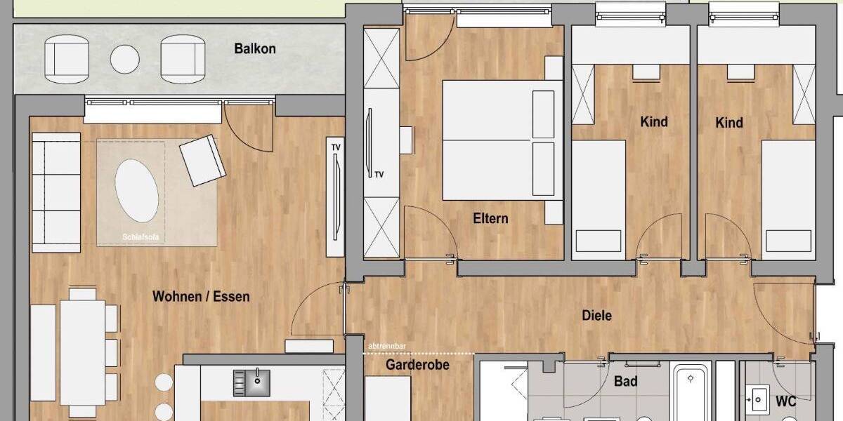 Etagenwohnung München Schwabing-Freimann - 4 Zimmer, 92 m&sup2;, 2.950&euro; | Angebot:26875713