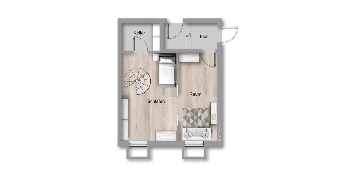 Etagenwohnung Wolfratshausen - 2 Zimmer, 72 m&sup2;, 399.900&euro; | Angebot:25670938