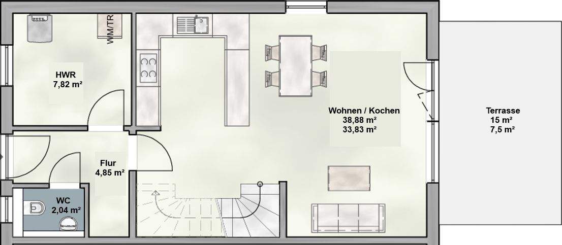 Reihenendhaus München Hadern - 5 Zimmer, 127 m&sup2;, 1.449.000&euro; | Angebot:25768186