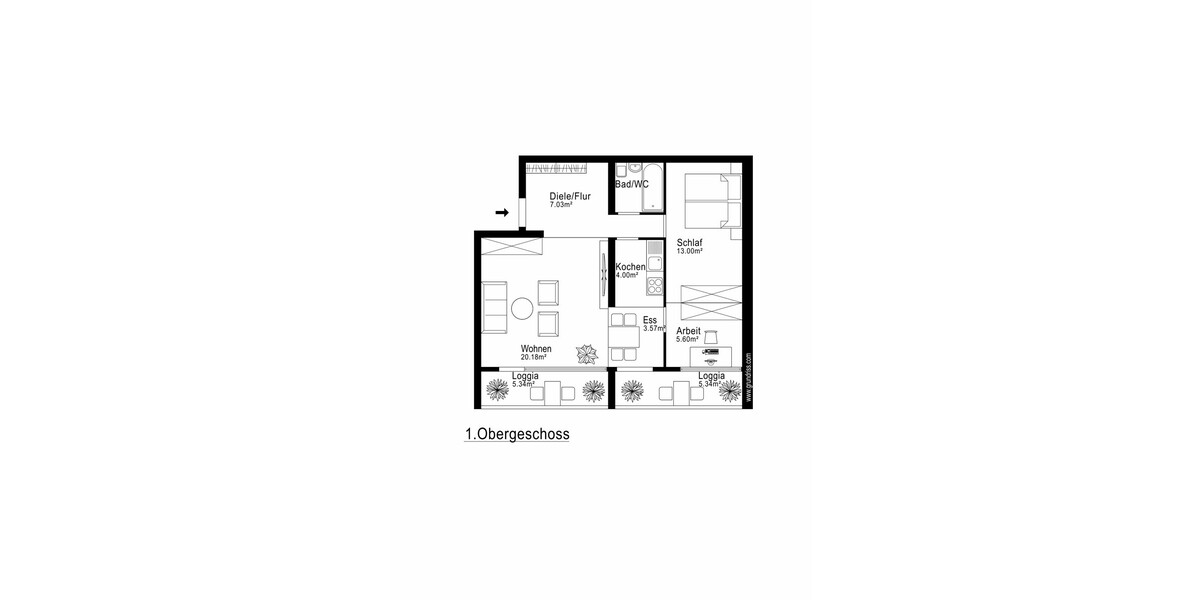 * im Dornröschenschlaf * 2-Zimmer-Wohnung * 2 sonnige Balkone * 1 Stellplatz * renovierungsbedürftig - Etagenwohnung Germering | Angebot:26287723