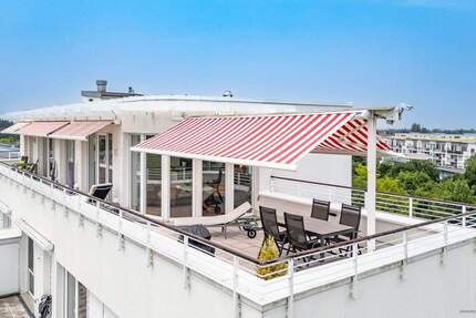 Trudering: Landschaftsschutzgebiet. Loftfeeling 4-Zi.-Penthousewhg. Liftlanding, Dachterrasse & 2 TG 4 zimmer