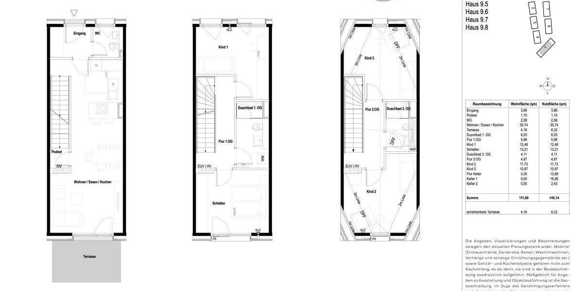 Reihenmittelhaus München Moosach - 5 Zimmer, 111 m&sup2;, 999.900&euro; | Angebot:26127825