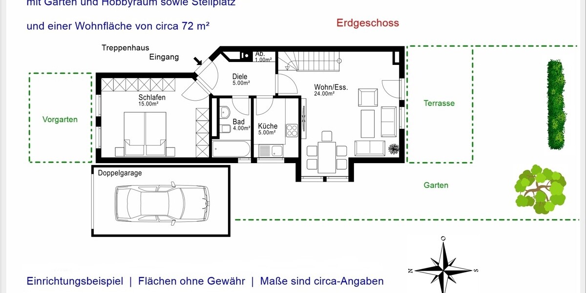 !! RARITÄT !! ** Garten-Paradies ** 3-Zimmer-Maisonette-Wohnung * sonnig ruhig idyllisch in SOLLN * 3 zimmer