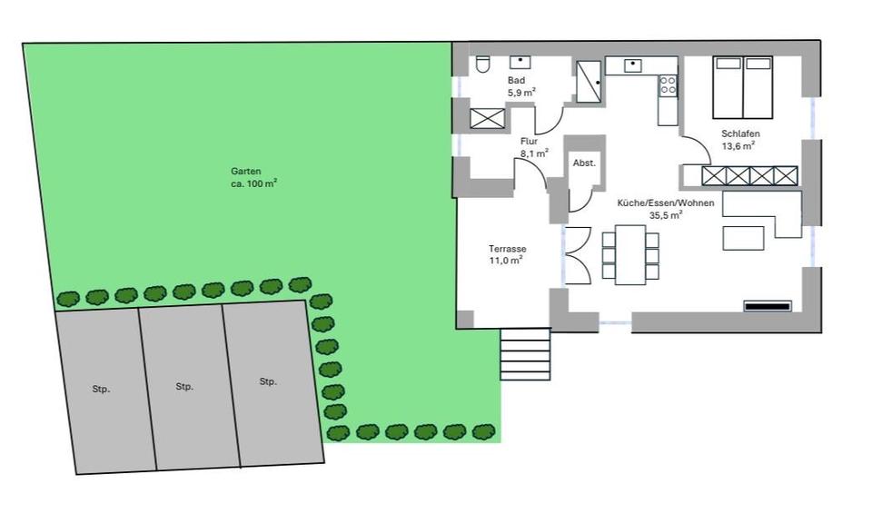 Terrassenwohnung Gilching - 2 Zimmer, 69 m&sup2;, 1.580&euro; | Angebot:25590811