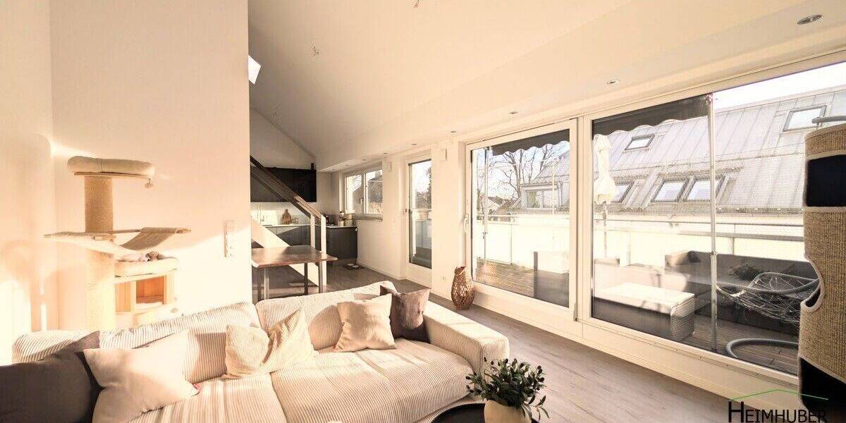 Moderne & edle Dachgeschosswohnung mit großem SÜD-Balkon (19m²) - 5 Gehminuten vom Feldmochinger See 2 zimmer