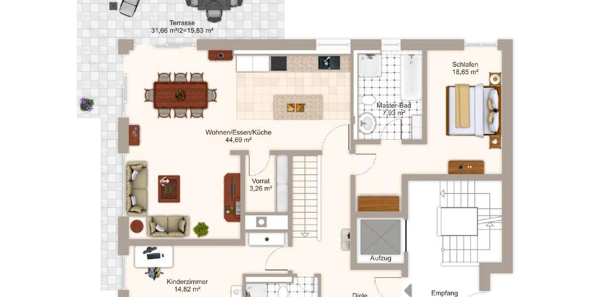 Terrassenwohnung Germering - 4 Zimmer, 144 m&sup2;, 1.200.000&euro; | Angebot:26144038