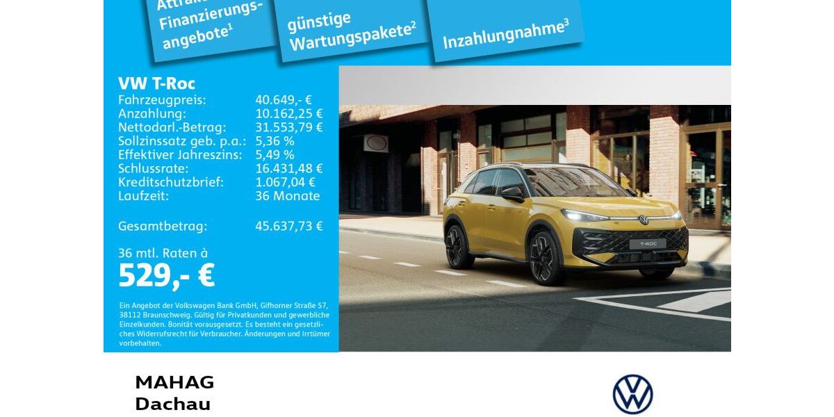 VW T-Roc 3.000 km 40.649 &euro; Dachau 85221