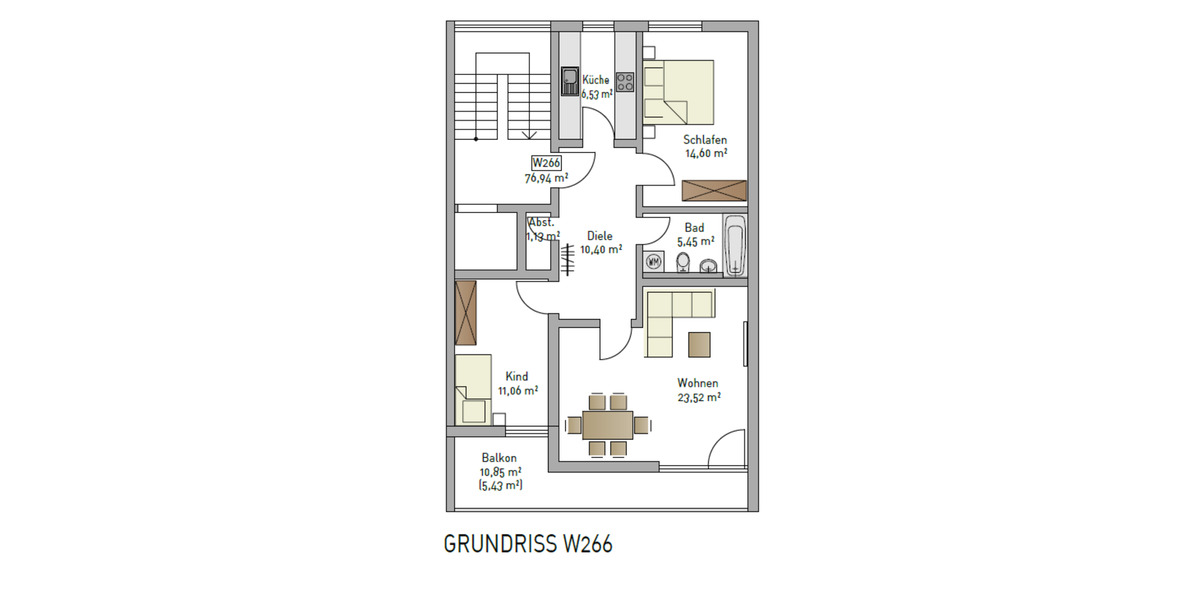Etagenwohnung München Bogenhausen - 3 Zimmer, 77 m&sup2;, 625.000&euro; | Angebot:25944423