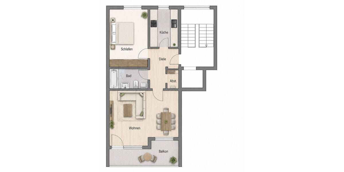 Etagenwohnung München Bogenhausen - 2 Zimmer, 62 m&sup2;, 495.000&euro; | Angebot:26798883