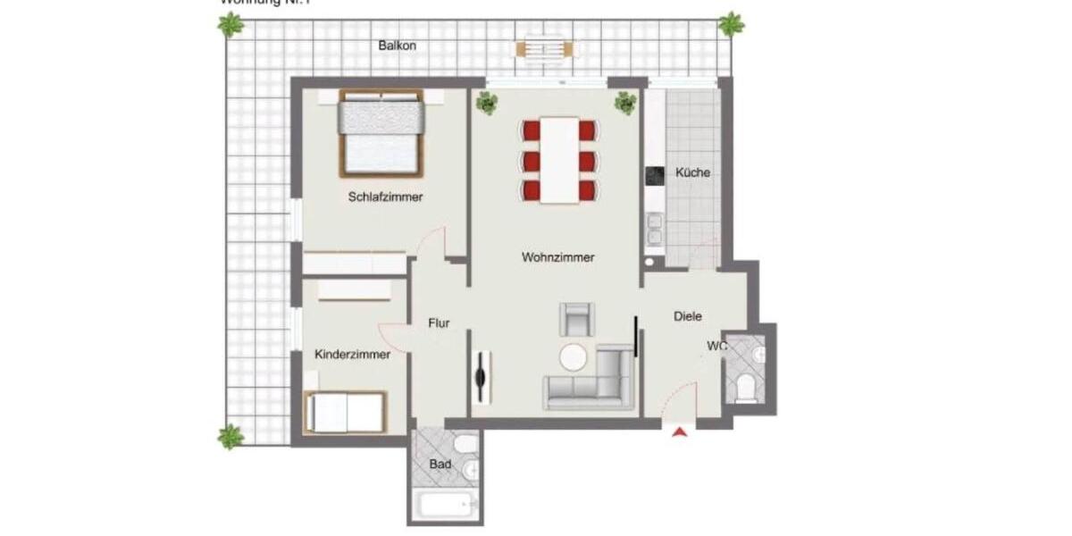 Etagenwohnung Fürstenfeldbruck - 3 Zimmer, 92 m&sup2;, 1.748&euro; | Angebot:25088100