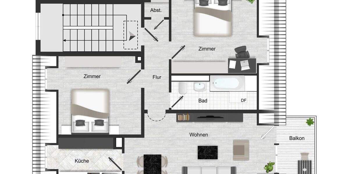 Etagenwohnung Höhenkirchen-Siegertsbrunn Siegertsbrunn - 3 Zimmer, 71 m&sup2;, 460.000&euro; | Angebot:25692680