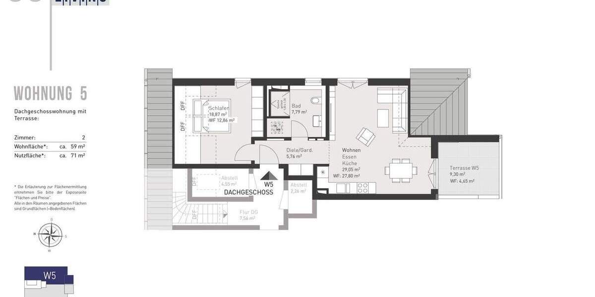 Etagenwohnung Vaterstetten Parsdorf - 2 Zimmer, 59 m&sup2;, 569.000&euro; | Angebot:25663453