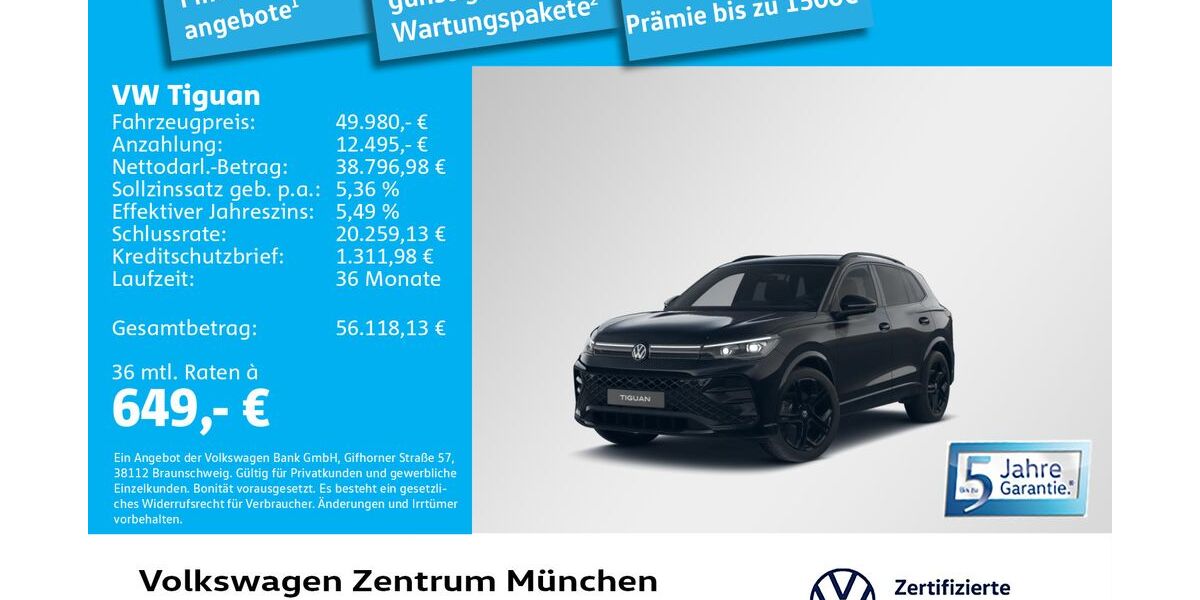 VW Tiguan 3.939 km 49.980 &euro; München 80687