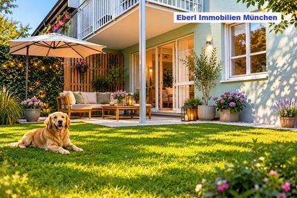 Wohnen mit Mehrwert: 2 Zimmer +Garten +Terrasse +großer Hobbyraum +abschließbares Kellerabteil +TG + Provisionsfrei für den Käufer - Wohnung München Feldmoching-Hasenbergl | Angebot:26818928