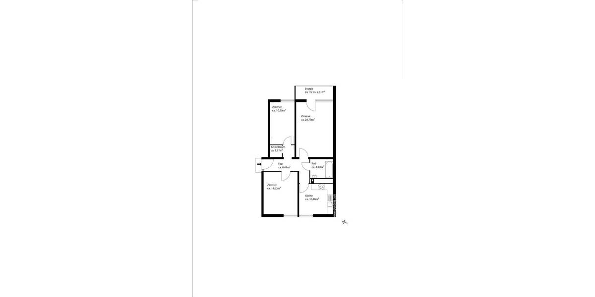 Etagenwohnung Karlsfeld - 3 Zimmer, 73 m&sup2;, 399.000&euro; | Angebot:26375881