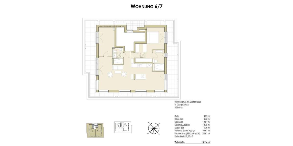Etagenwohnung München Trudering-Riem - 3 Zimmer, 131 m&sup2;, 1.490.000&euro; | Angebot:26902149