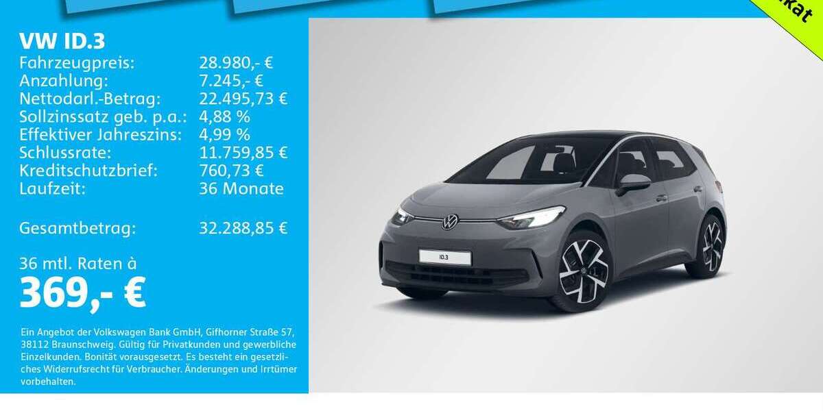 VW ID.3 16.610 km 28.980 &euro; München 80935