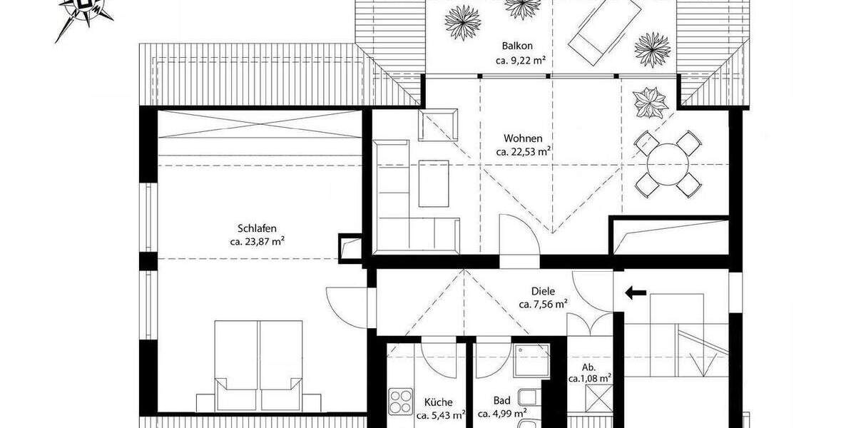 Etagenwohnung Krailling - 2 Zimmer, 70 m&sup2;, 430.000&euro; | Angebot:25769175