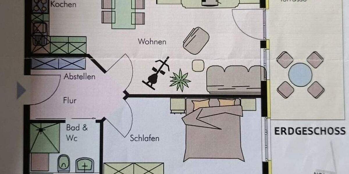 Terrassenwohnung Karlsfeld - 2 Zimmer, 54 m&sup2;, 385.000&euro; | Angebot:25663302