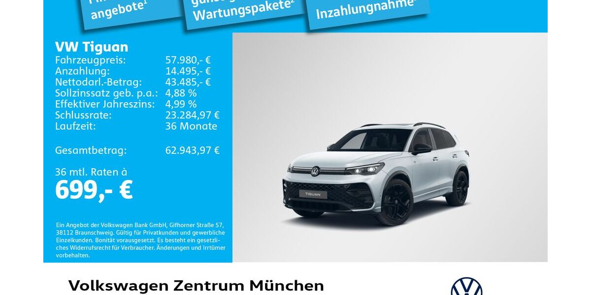 VW Tiguan 3.000 km 65.615 &euro; München 80687