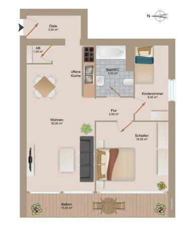 Etagenwohnung München Au-Haidhausen - 3 Zimmer, 73 m&sup2;, 590.000&euro; | Angebot:26310572