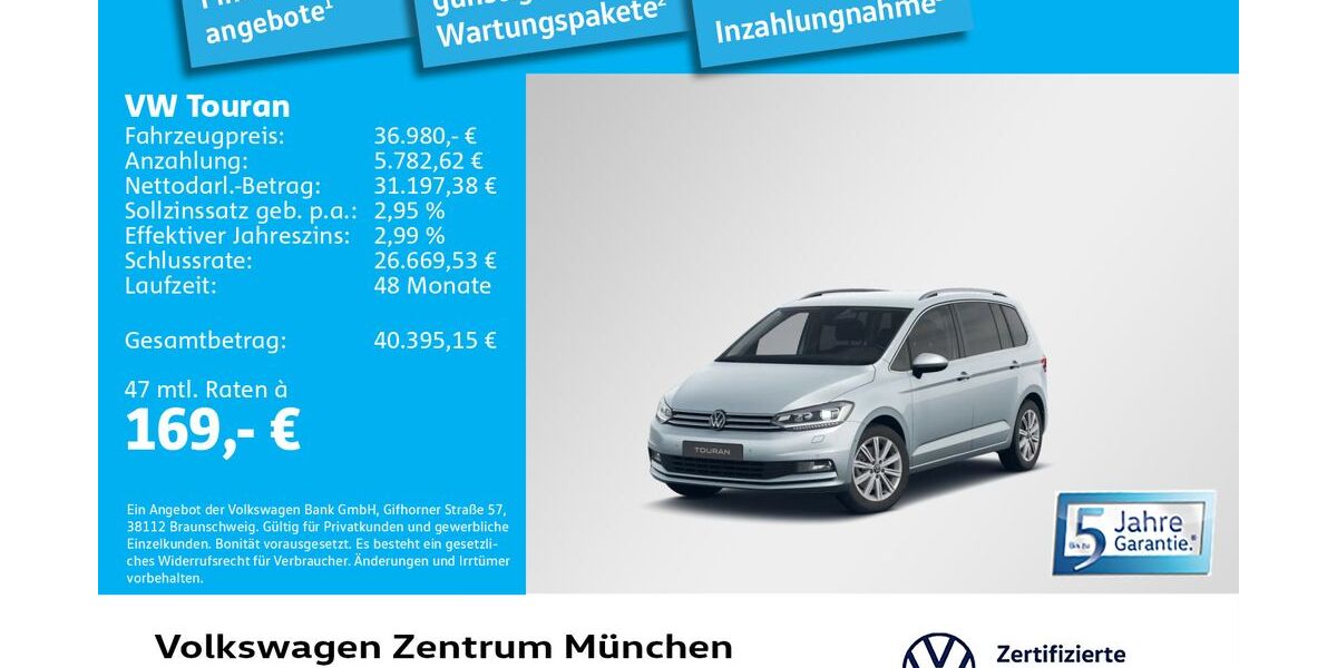 VW Touran 15.460 km 35.972 &euro; München 80687