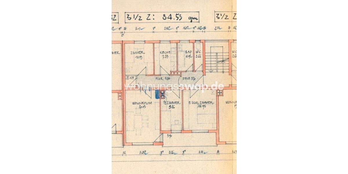 Etagenwohnung München Untergiesing-Harlaching - 3 Zimmer, 86 m&sup2;, 1.860&euro; | Angebot:25989198