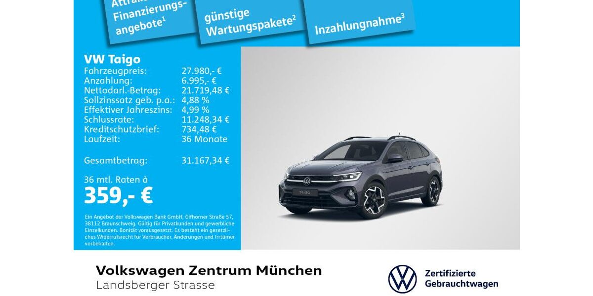 VW Taigo 17.244 km 27.980 &euro; München 80687