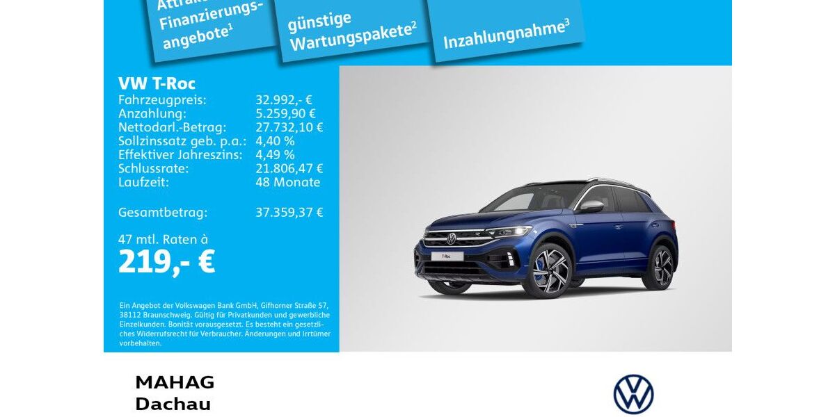 VW T-Roc 28.644 km 32.593 &euro; Dachau 85221